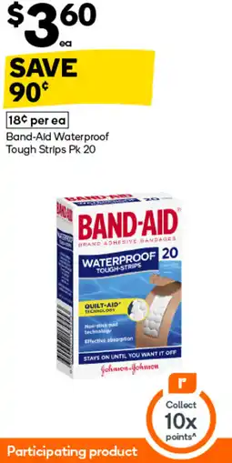 Woolworths Band-Aid Waterproof Tough Strips Pk 20 offer