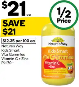 Woolworths Nature's Way Kids Smart Vita Gummies Vitamin C + Zinc Pk 170 offer