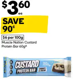Woolworths Muscle Nation Custard Protein Bar offer