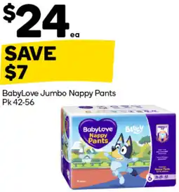 Woolworths BabyLove Jumbo Nappy Pants offer