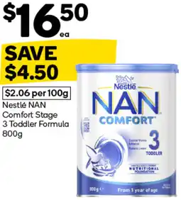Woolworths Nestlé nan comfort stage 3 toddler formula offer
