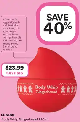 Priceline Sundae body whip gingerbread offer