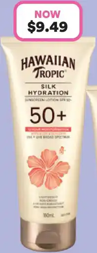 Priceline Hawaiian Tropic Silk Hydration Lotion SPF50+ offer
