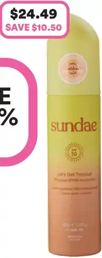 Priceline Sundae let's get tropical whipped spf50 sunscreen offer