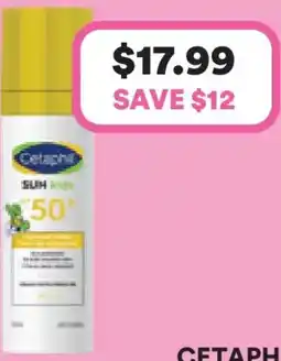 Priceline Cetaphil sun spf50+ kids lotion body & face offer