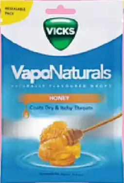 Priceline Vicks VapoNaturals Honey Cough Lozenges Naturally Flavoured Resealable Bag offer