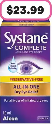 Priceline Systane Complete Lubricant Eye Drops Preservative Free offer