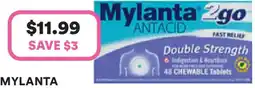 Priceline Mylanta 2Go Antacid Double Strength Lemon Mint Flavour offer