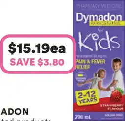 Priceline Dymadon For Kids 2 to 12 Years Liquid Paracetamol Strawberry offer