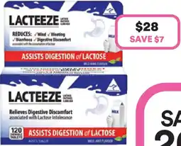 Priceline Lacteeze lactase enzymes offer