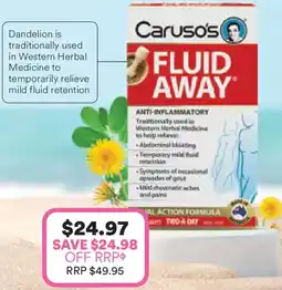 Priceline Caruso's Natural Health Fluid Away offer