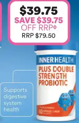 Priceline Inner health plus double strength probiotic offer