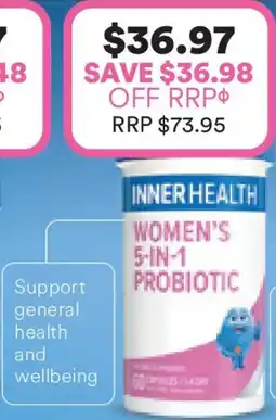 Priceline Inner health women's 5-in-1 probiotic offer