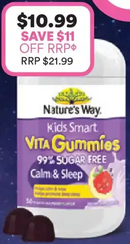 Priceline Nature's Way Kids Smart Vita Gummies 99% Sugar Free Calm & Sleep Raspberry Flavour offer