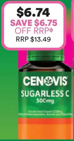 Priceline Cenovis Sugarless C Vitamin C Orange Flavour offer