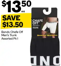 Woolworths Bonds Chafe Off Men's Trunk Assorted Pk1 offer