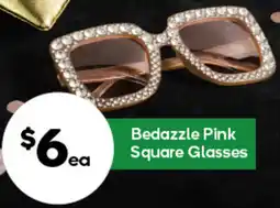 Woolworths Bedazzle Pink Square Glasses offer