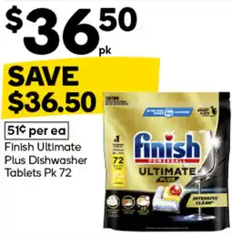 Woolworths Finish Ultimate Plus Dishwasher Tablets Pk 72 offer