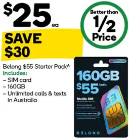 Woolworths Belong $55 Starter Pack offer