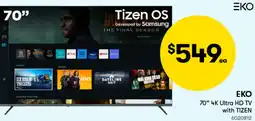 Woolworths Eko 70" 4k ultra hd tv with tizen offer