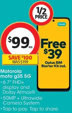Coles Motorola moto g35 5G offer