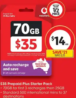 Coles $35 Prepaid Plus Starter Pack offer