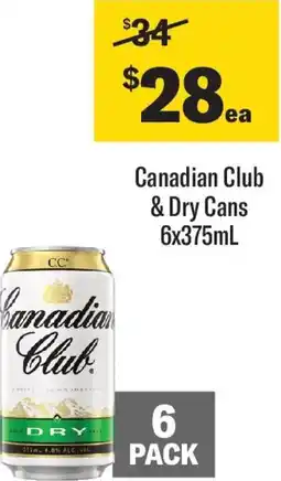 Coles Canadian Club & Dry Cans offer
