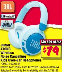 JB Hi-Fi Junior 470NC Wireless Noise Cancelling Kids Over-Ear Headphones offer