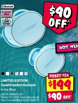 JB Hi-Fi Limited edition quietcomfort earbuds in Ice Blue offer