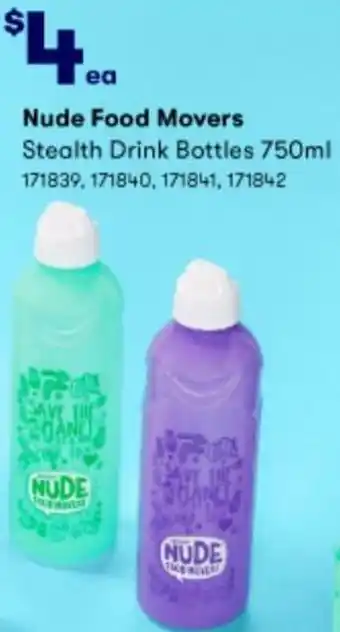 BIG W Nude Food Movers Stealth Drink Bottles 750 ml offer