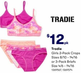 BIG W Tradie Girls 2-Pack Crops offer