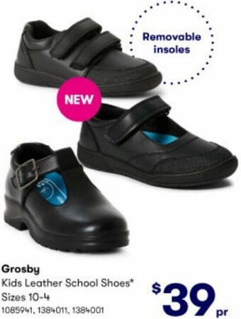 BIG W Grosby Kids Leather School Shoes offer