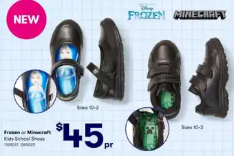 BIG W Frozenm Or Minecraft Kids School Shoes offer