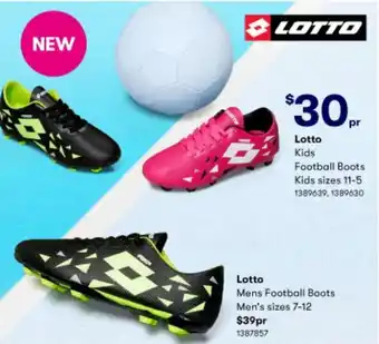 Lotto Kids Football Boots Lotto Mens Football Boots offer at BIG W