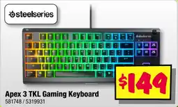 JB Hi-Fi Apex 3 TKL Gaming Keyboard offer