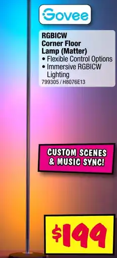 JB Hi-Fi RGBICW Corner Floor Lamp (Matter) offer