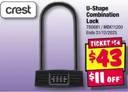 JB Hi-Fi U-Shape Combination Lock offer