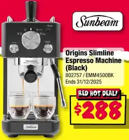 JB Hi-Fi Origins Slimline Espresso Machine offer