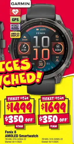 JB Hi-Fi Fenix 8 AMOLED Smartwatch offer