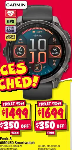 JB Hi-Fi Fenix 8 AMOLED Smartwatch offer