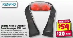 JB Hi-Fi Shiatsu Neck & Shoulder Back Massager With Heat offer