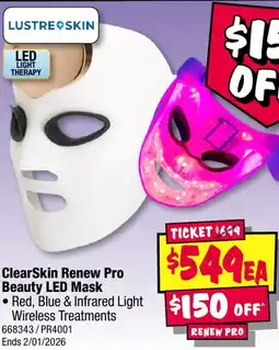 JB Hi-Fi ClearSkin Renew Pro Beauty LED Mask offer