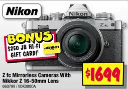 JB Hi-Fi Z fc Mirrorless Cameras With Nikkor Z Lens offer