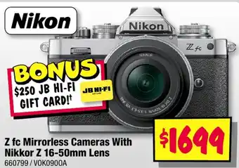JB Hi-Fi Z fc Mirrorless Cameras With Nikkor Z Lens offer