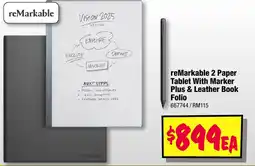 JB Hi-Fi Remarkable 2 paper tablet with marker plus & leather book folio offer