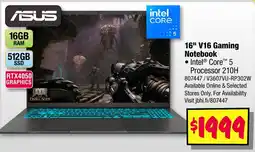 JB Hi-Fi V16 Gaming Notebook offer