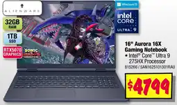 JB Hi-Fi Aurora 16X Gaming Notebook offer