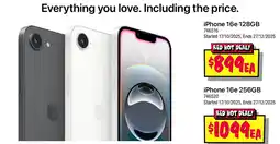 JB Hi-Fi iPhone 16e 128GB offer