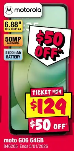 JB Hi-Fi moto G06 64GB offer