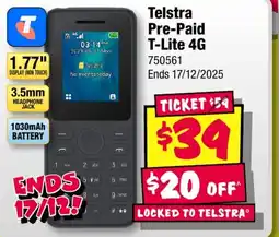 JB Hi-Fi Telstra Pre-Paid T-Lite 4G offer